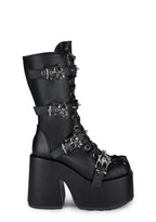 Camel-115 Platform Mid-Calf Boots
