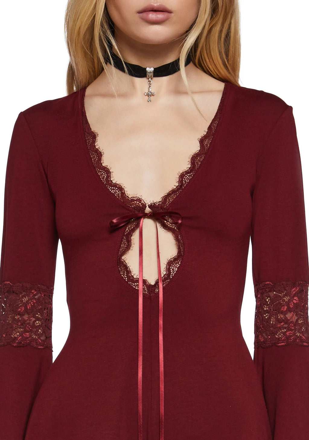 Whispering Wind Romper – Burgundy