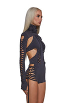 Outro Shredded Romper With Shrug