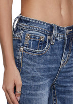 34″ Mid Rise Denim Jeans
