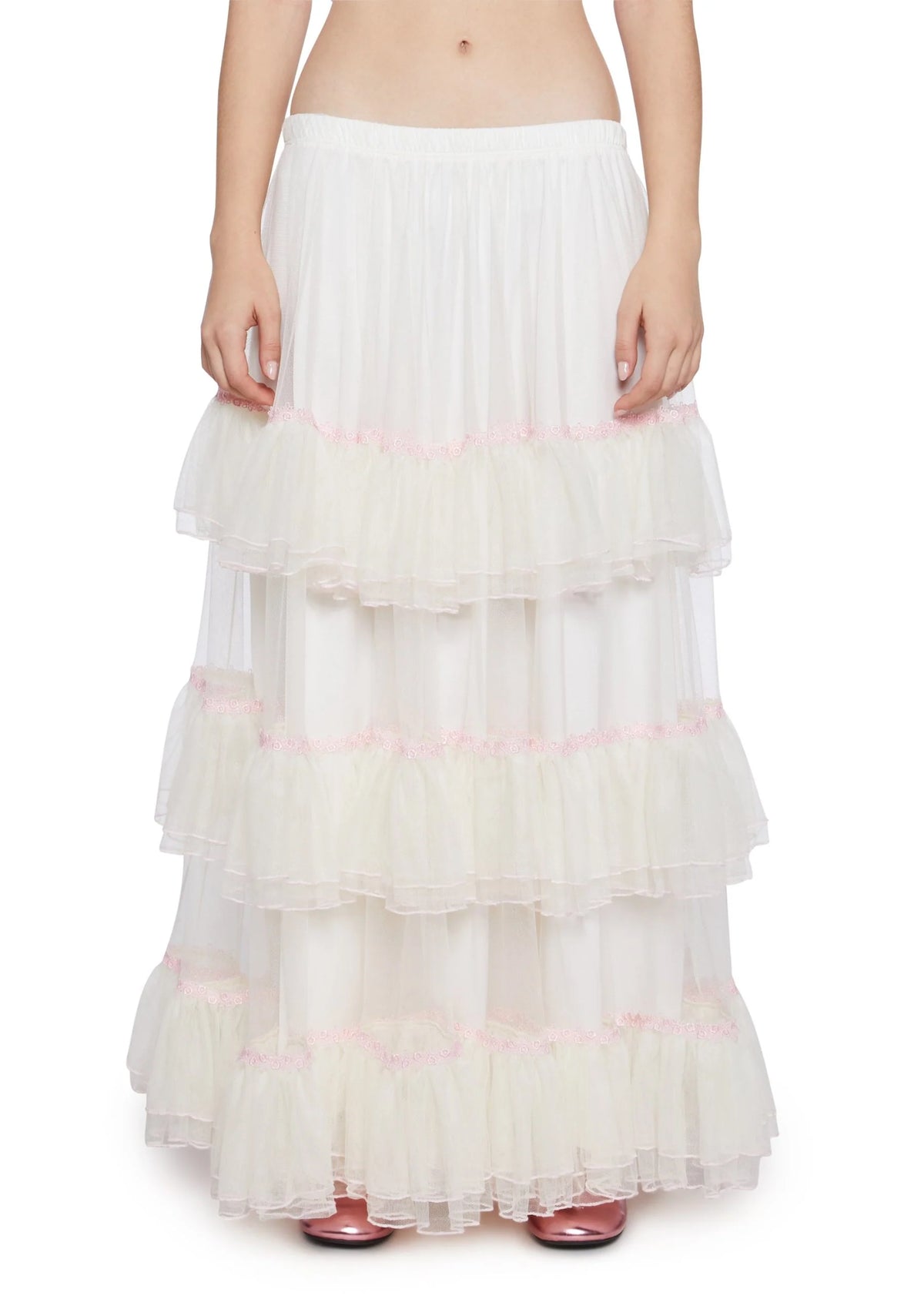 Not Shy Tiered Midi Skirt