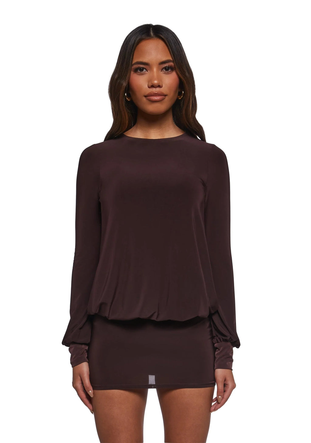 Class Clique Long Sleeve Dress – Brown