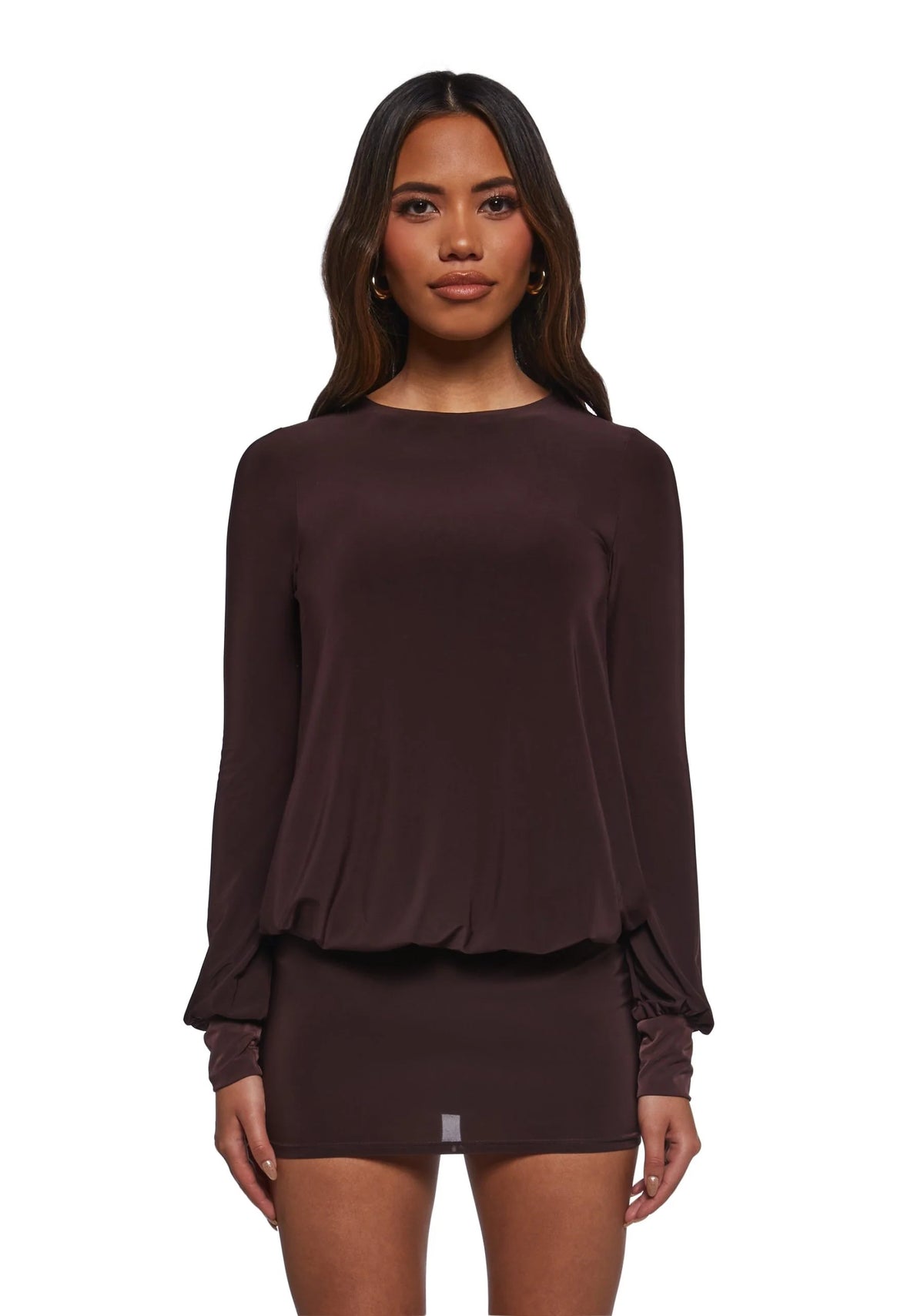 Class Clique Long Sleeve Dress – Brown