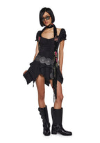 Chasin’ Rainbows Mini Dress – Black