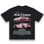 Berry Racing Auto Perfection Graphic Tee - Pink Porsche Design Shirt for Motorsport Fans - Black Edition