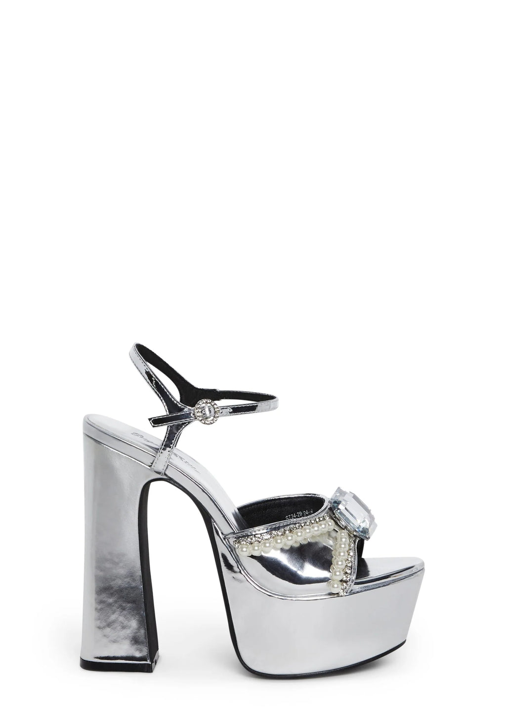 Sweet Revelation Platform Heels – Silver