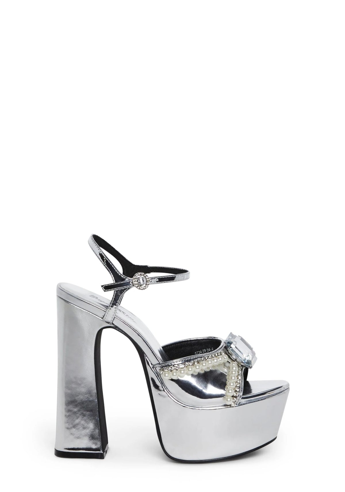 Sweet Revelation Platform Heels – Silver