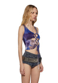 Celestial Bass Lace Up Crop Top – Tie Dye