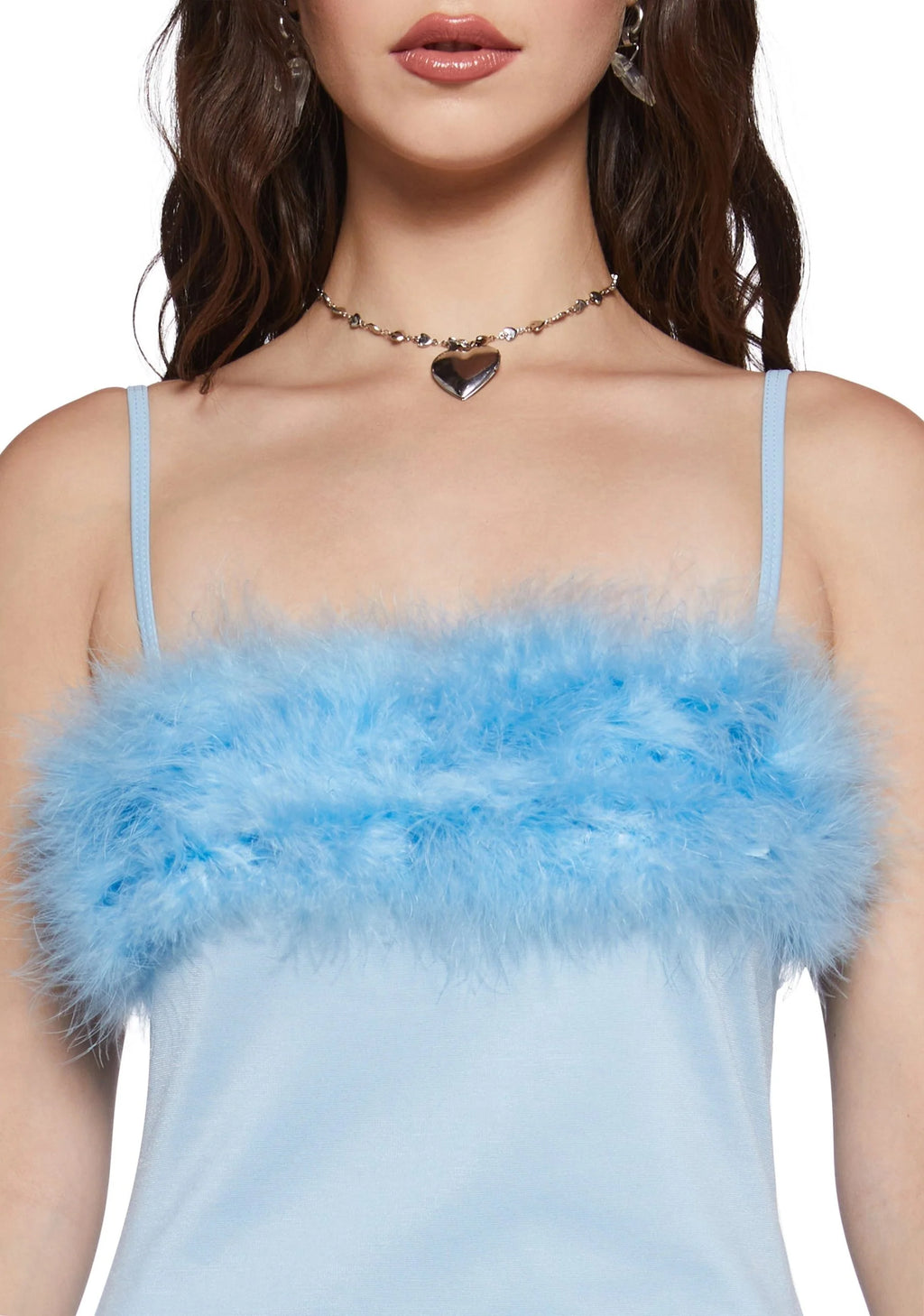 Flirty N’ Thriving Marabou Dress – Light Blue
