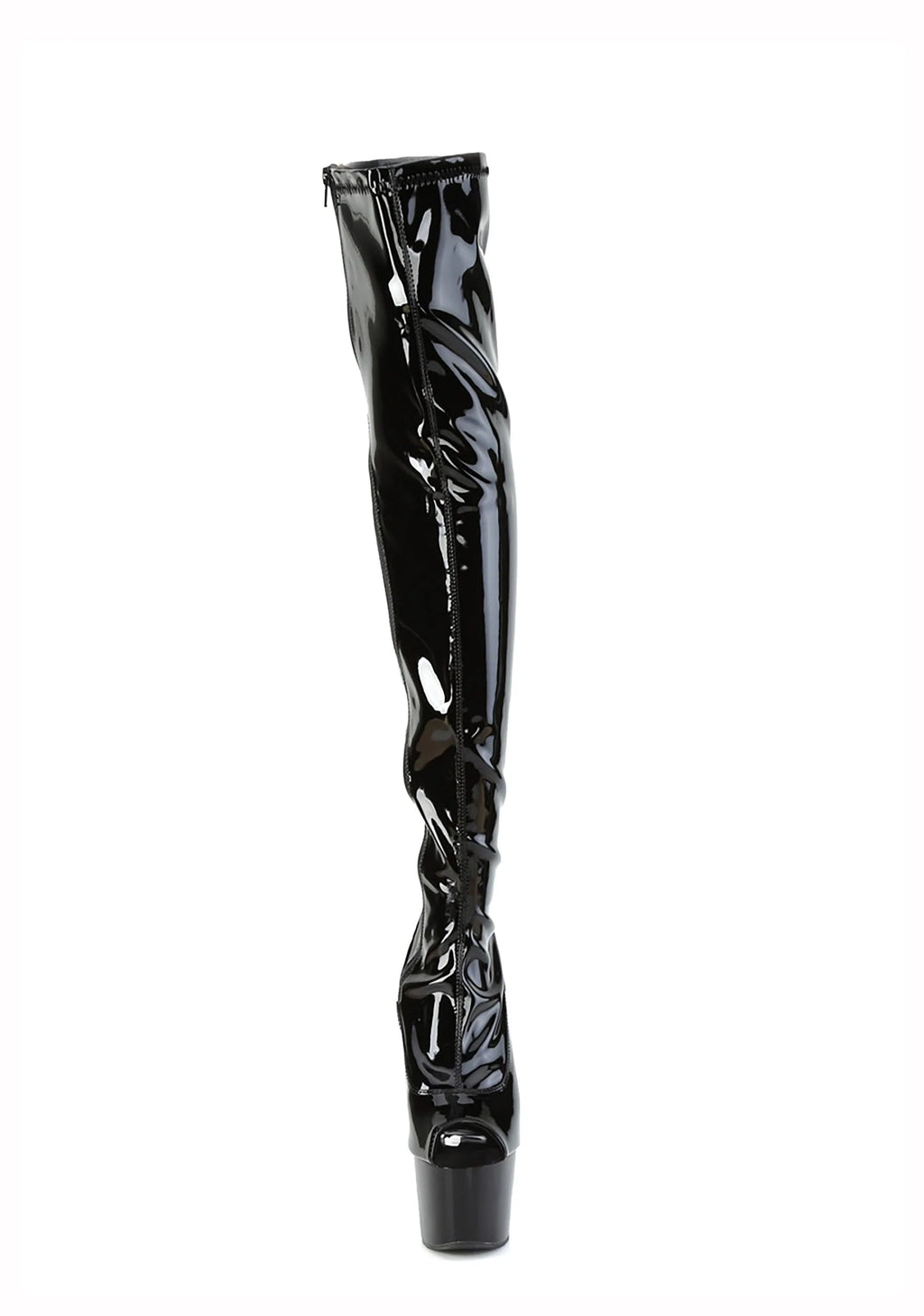 Adore-3011 Platform Thigh High Boots-Black