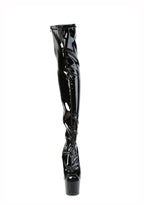 Adore-3011 Platform Thigh High Boots-Black