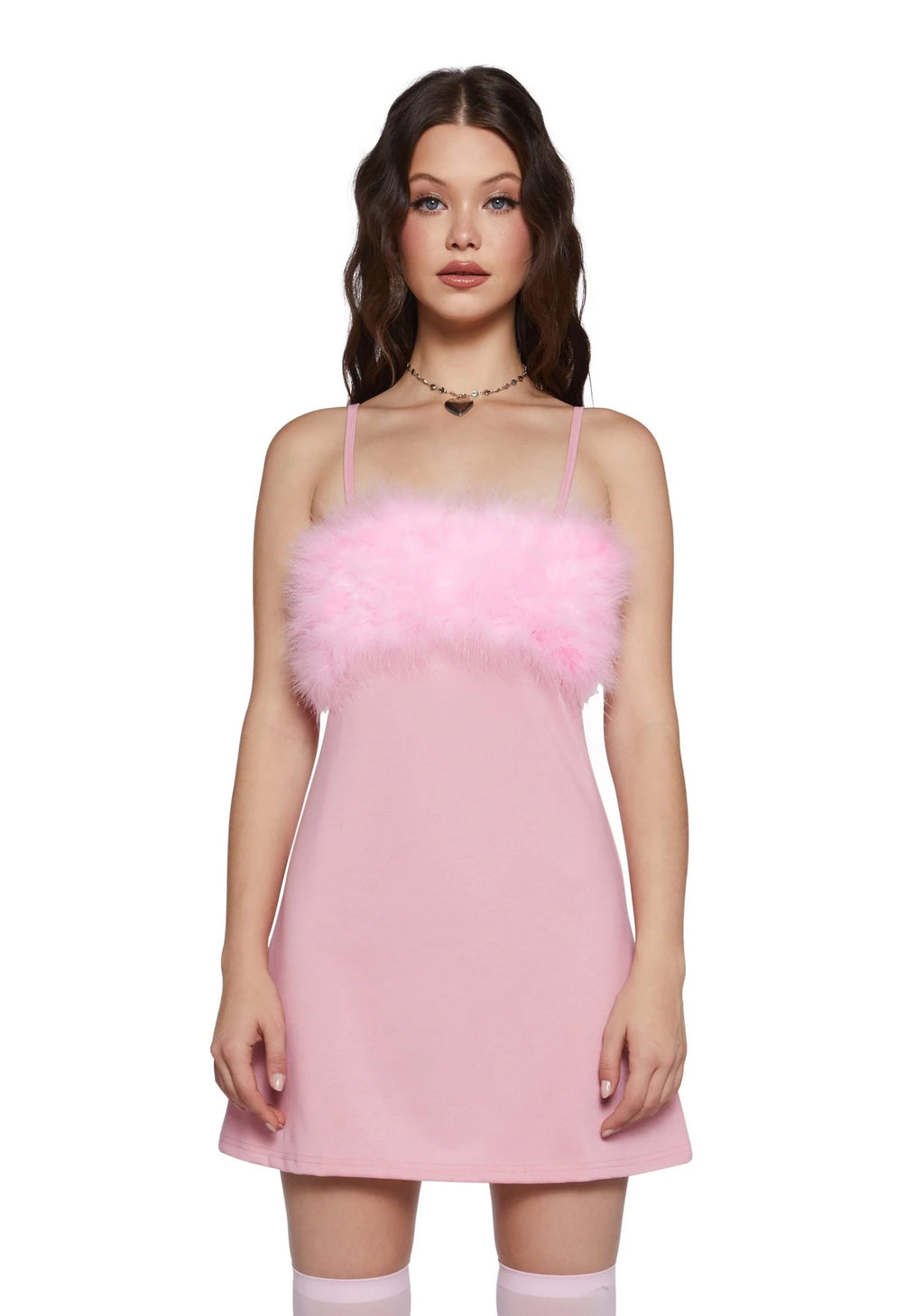 Flirty N’ Thriving Marabou Dress – Pink
