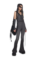 Warp Knit Hooded Jumpsuit