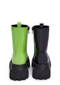 Color Me Haunted Mismatched Boots – Black/Green