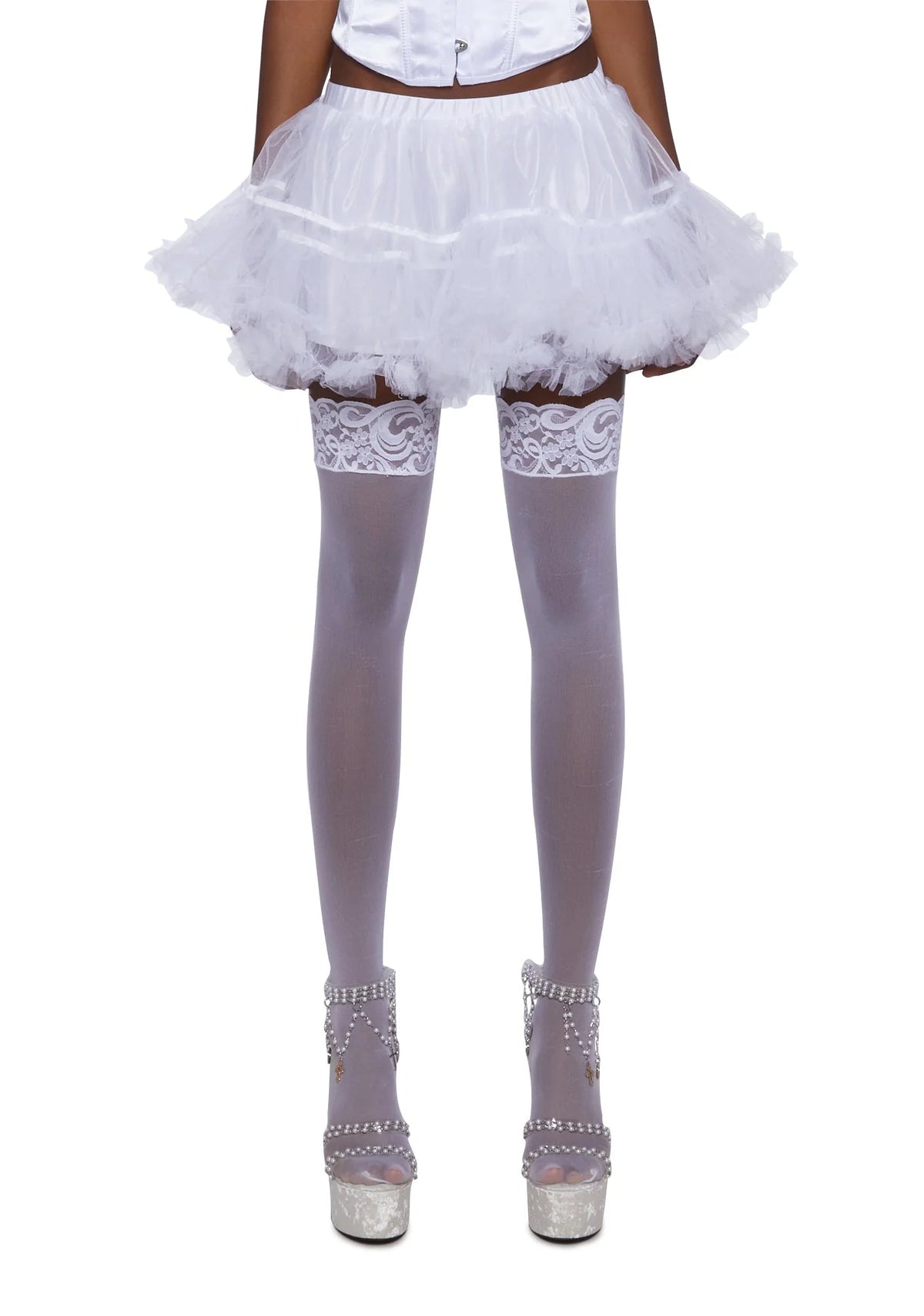 Ruffle Your Feathers Petticoat Skirt – White