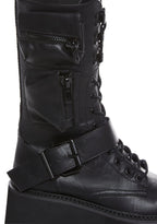 Obsidian Platform Zip-Up Boots – Black