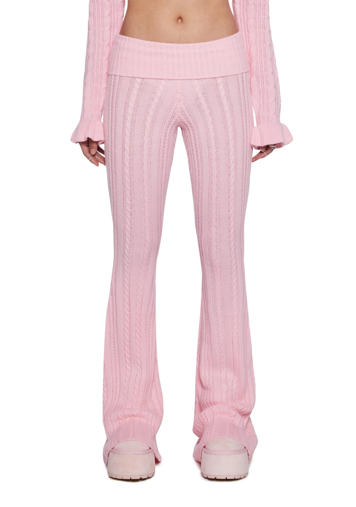 Deep Thoughts Flare Pants – Pink
