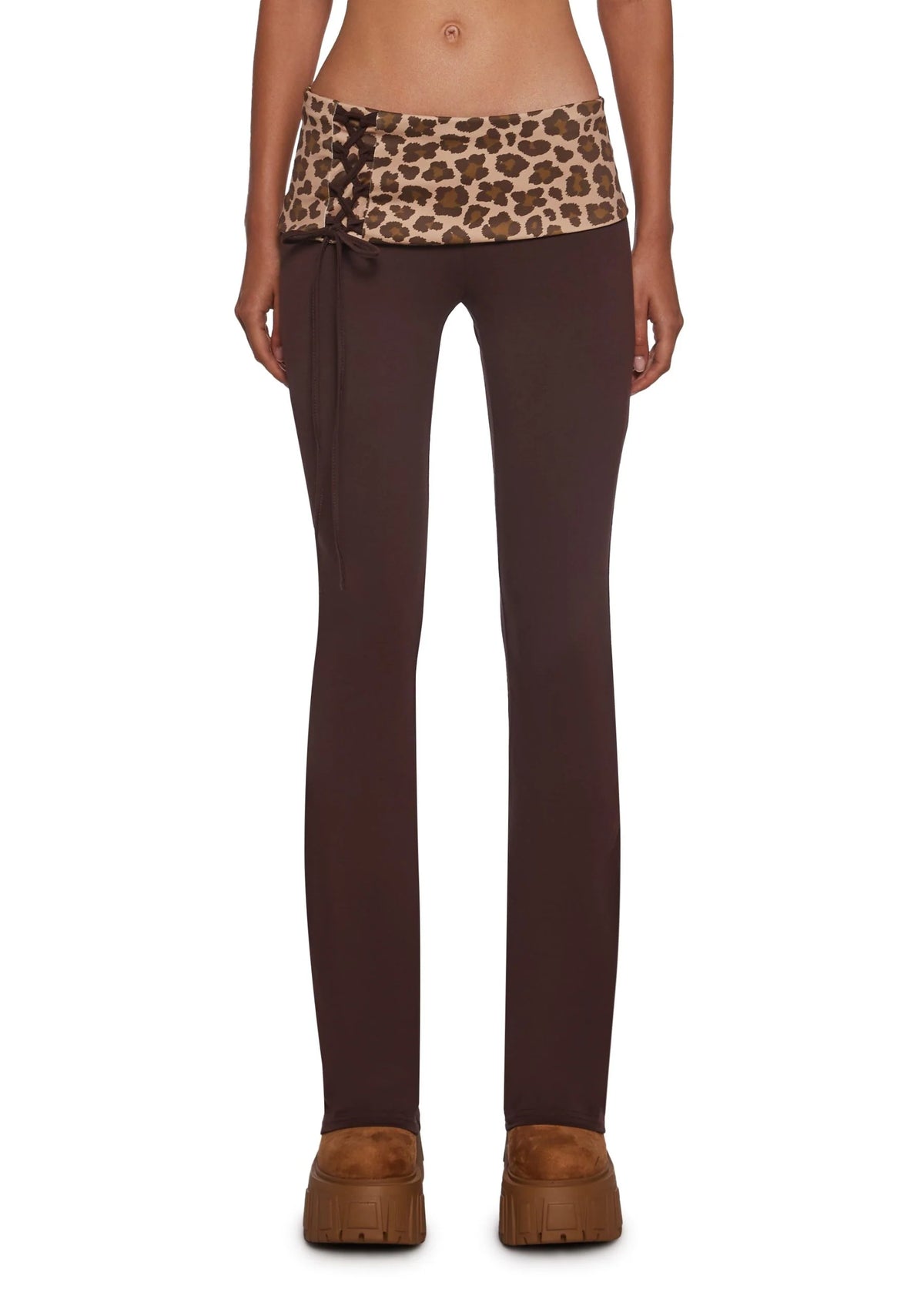 Hot Crush Knit Pants – Brown