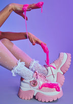Bear Blushes Chunky Glitter Trainers – Pink