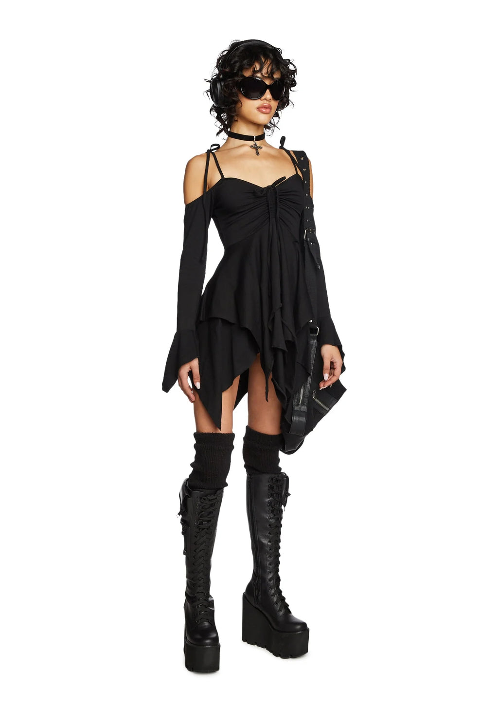 F is For Fairies Handkerchief Dress – Black