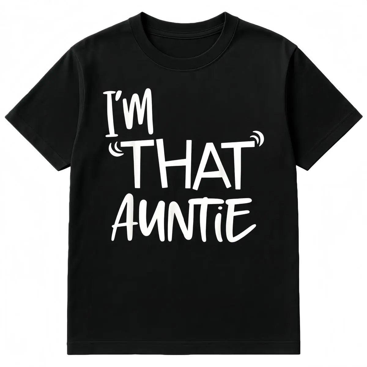 Cotton I'm That Auntie Funny Best Aunt Tee T-Shirt Women's SummerClassic Soft Crew Neck Tee Tops