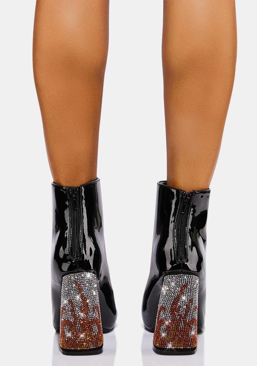Excited Enough Patent Ankle Boots