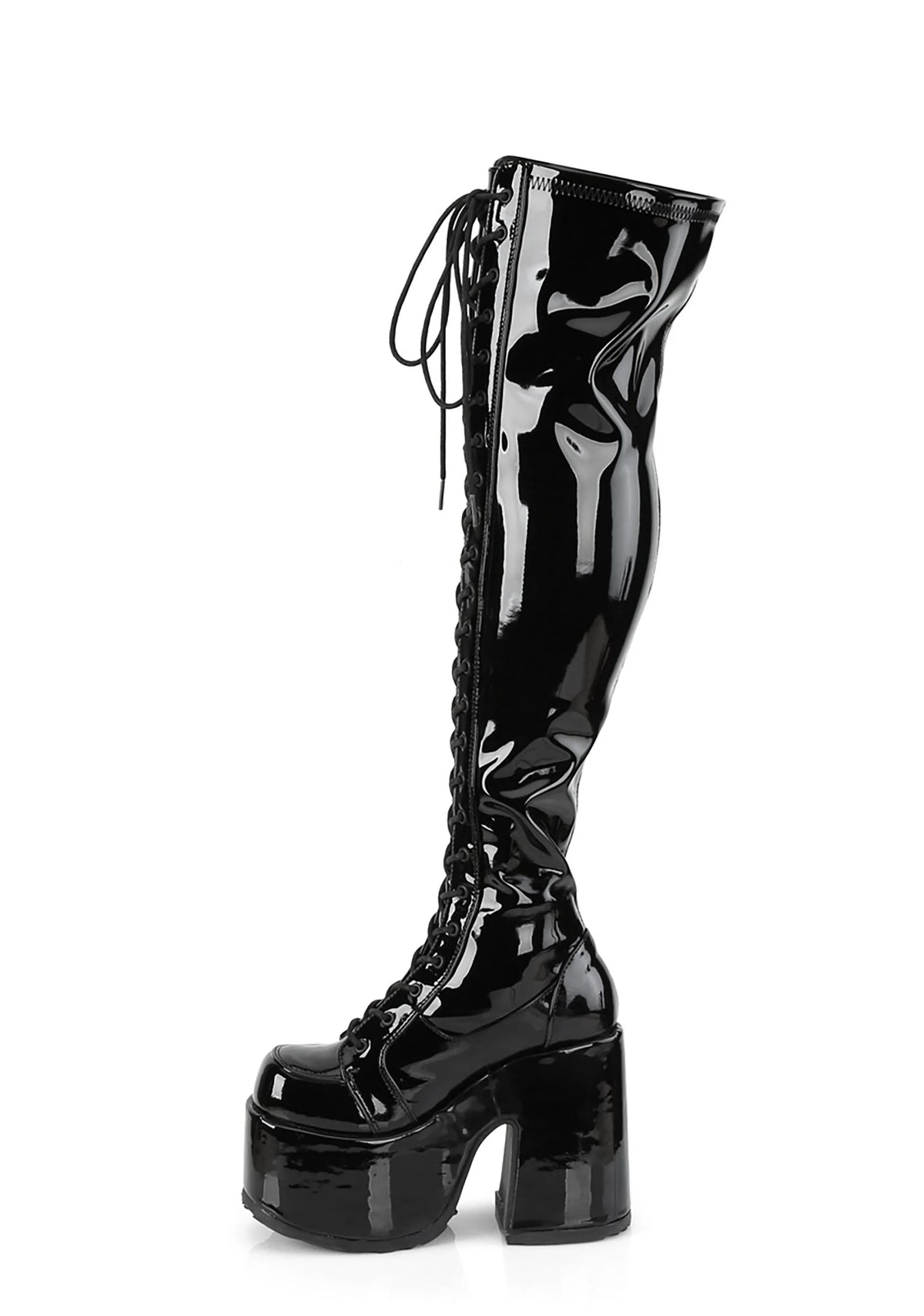 Camel-300 Platform Thigh High Boots