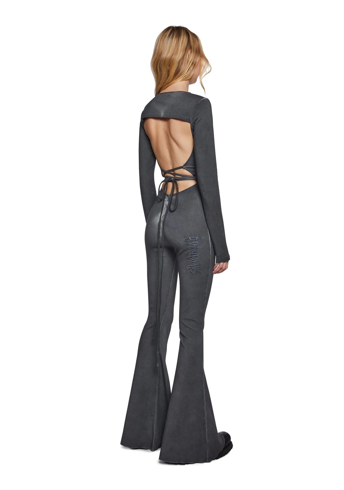 Pitch Open Back Jumpsuit – Gray