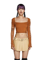 Alternative Spells Long Sleeve Top – Light Brown