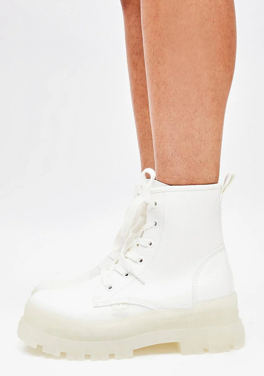 White Aspha RLD Lace Up Boots