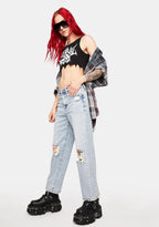 Whatever Pleaser High Rise Wide Ankle Jeans