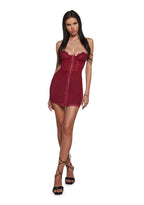 Captivating Gazes Slip Dress – Red