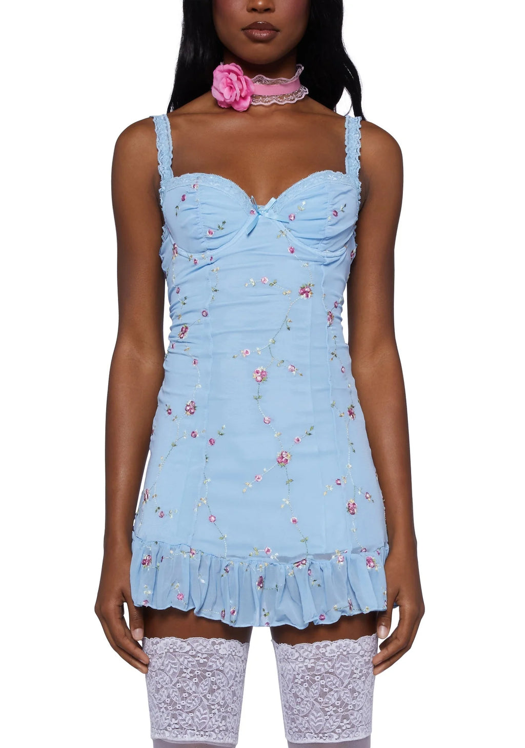 I’m Baby Mini Slip Dress – Light Blue