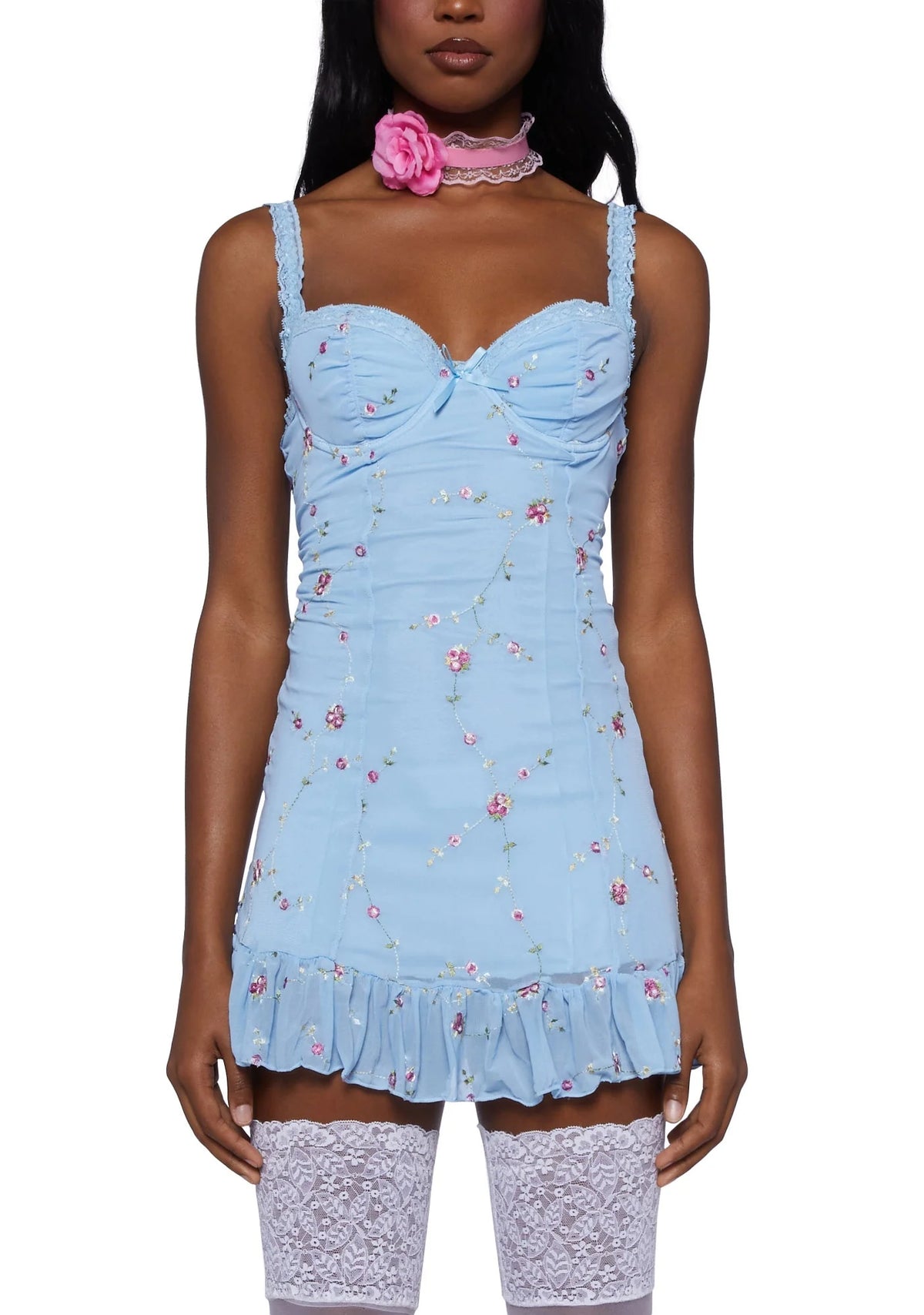 I’m Baby Mini Slip Dress – Light Blue