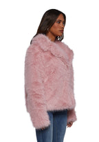 Melora Faux Fur Coat – Pink