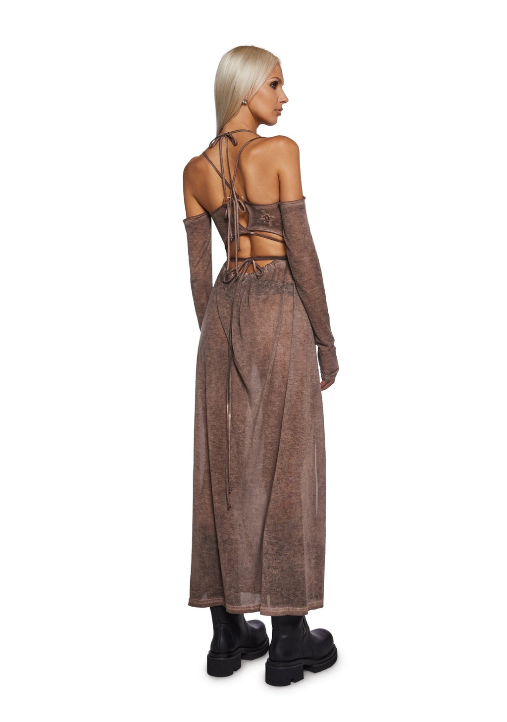 Downbeat Hooded Maxi Dress – Brown