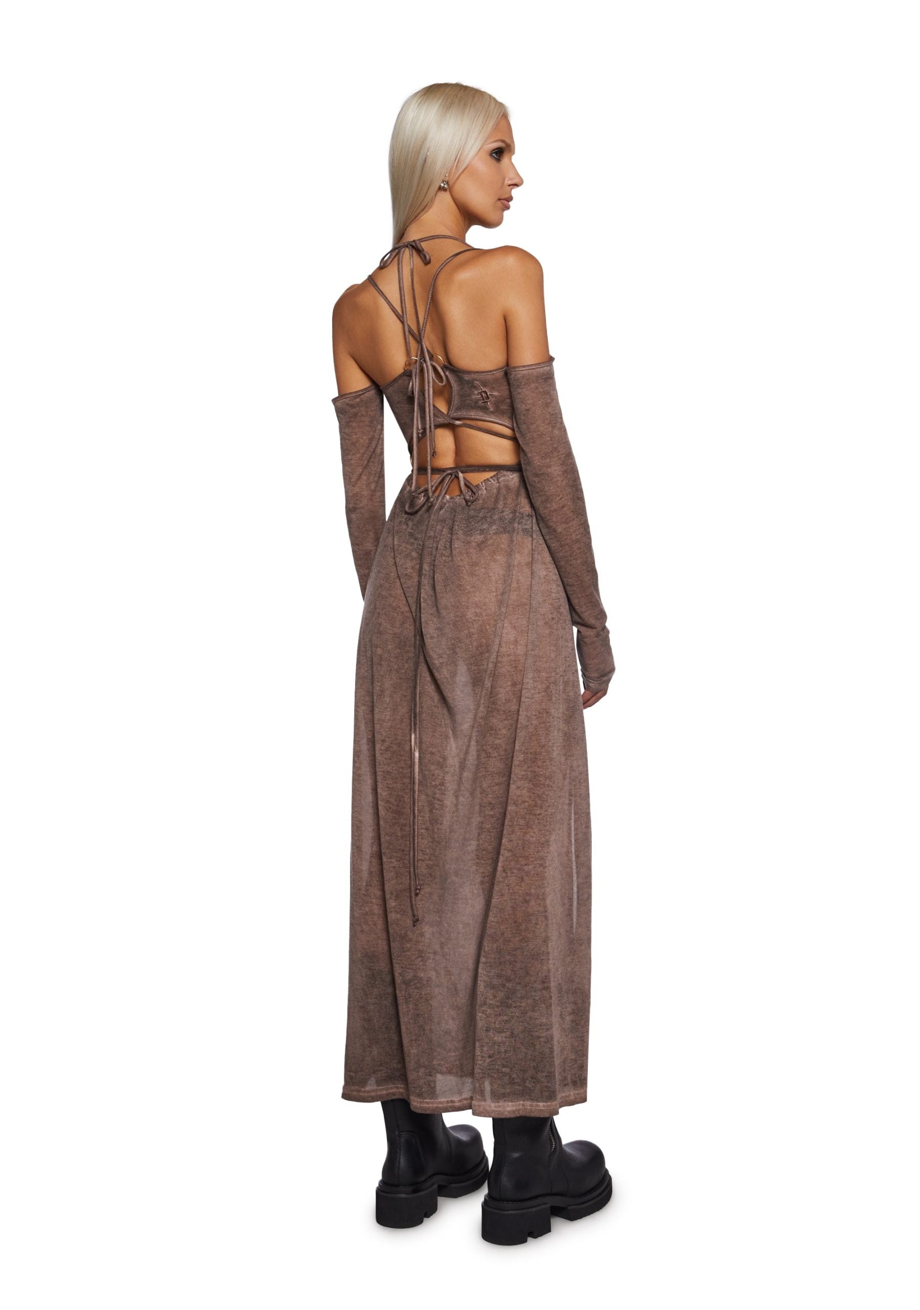 Downbeat Hooded Maxi Dress – Brown