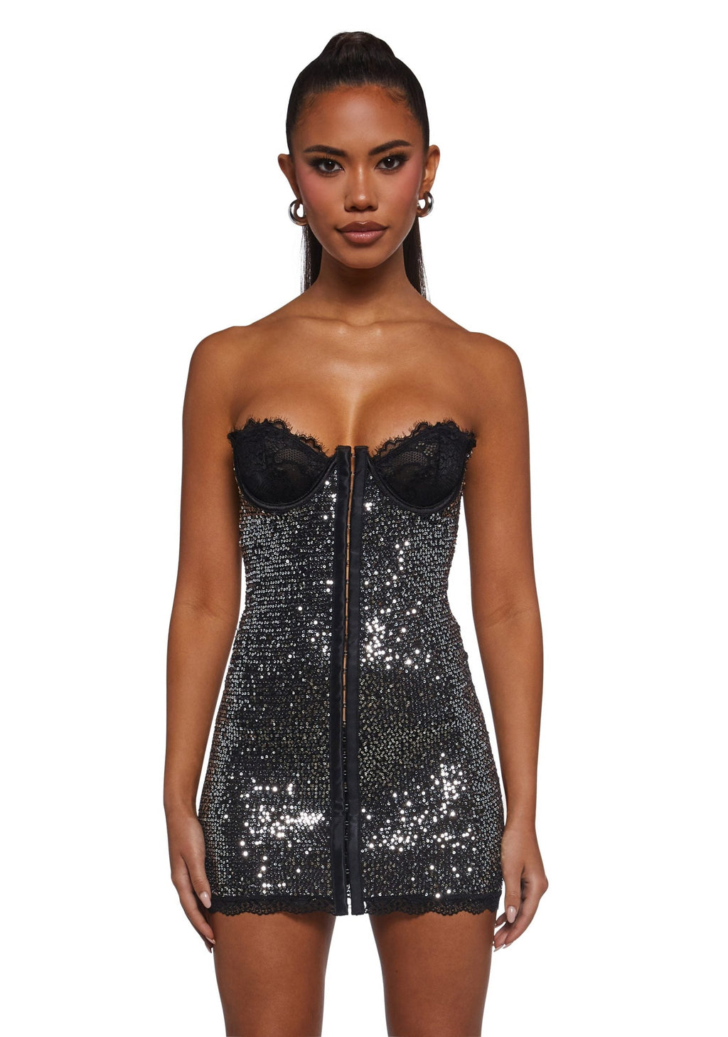 Captivating Gazes Slip Dress – Sequin