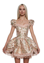 Tea And Circumstance Brocade Mini Dress – Pink