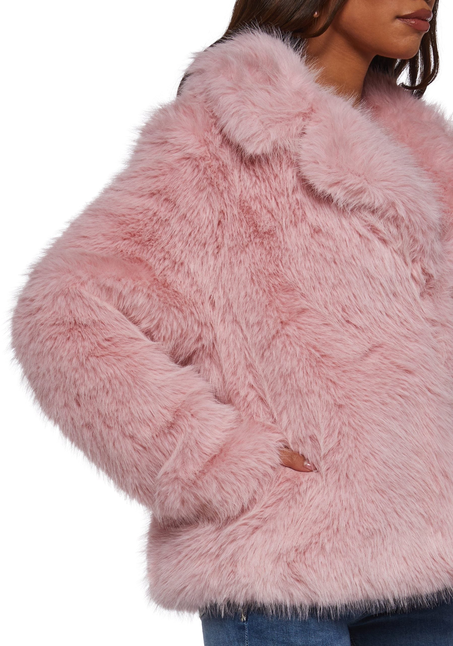 Melora Faux Fur Coat – Pink