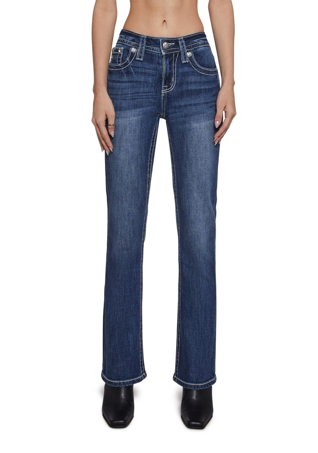 30″ Mid Rise Denim Boot Jeans
