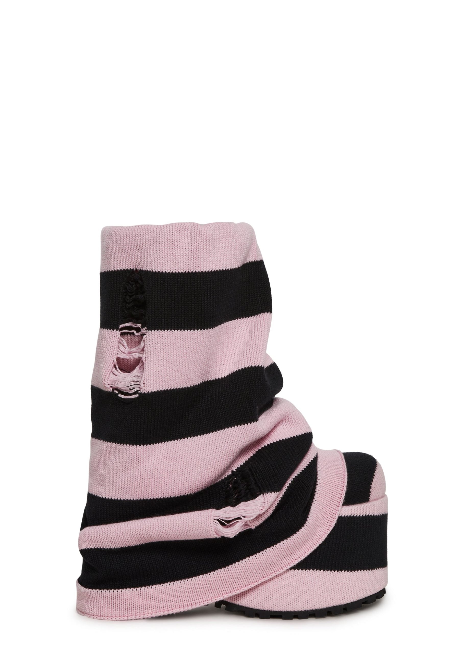 Snuggle Lifestyle Platform Boots – Striped
