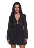 Sunset Chaser Babydoll Dress – Black