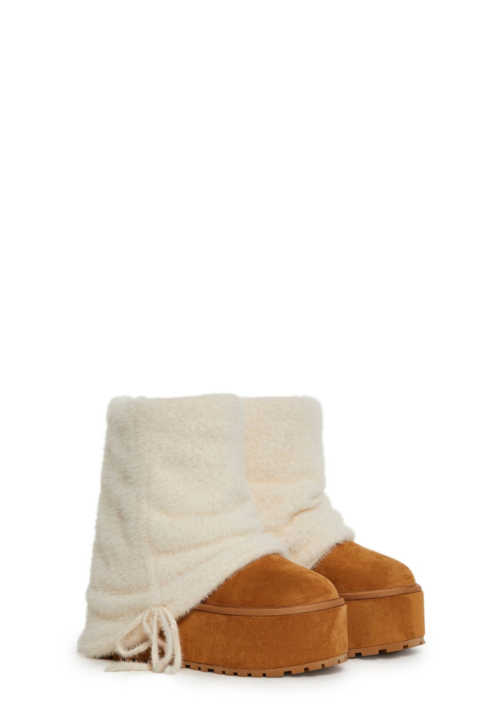 Snuggle Sesh Platform Booties – Off White