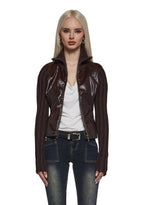 Tara Vegan Leather Knit Sweater
