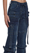Level Up Cargo Fitted Jeans – Blue
