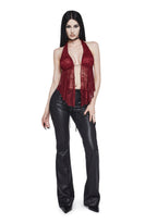 Cryptic Flirt Lace Top – Red
