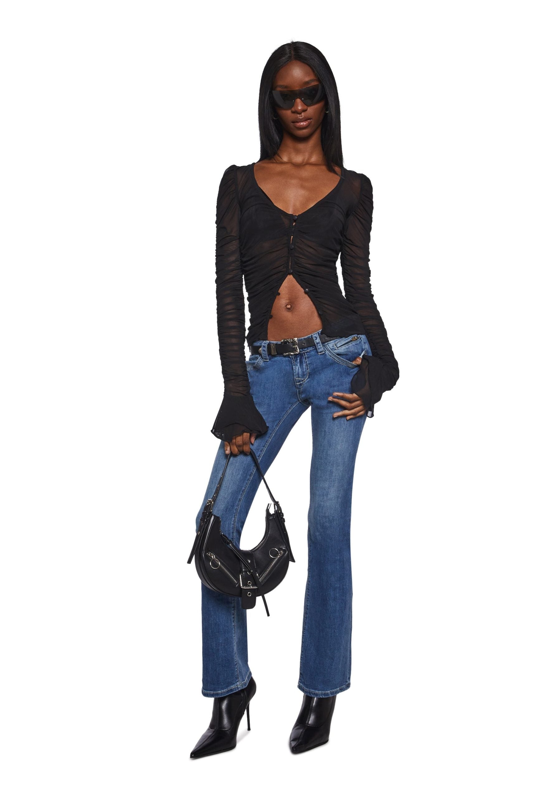 Divine Status Chiffon Blouse – Black