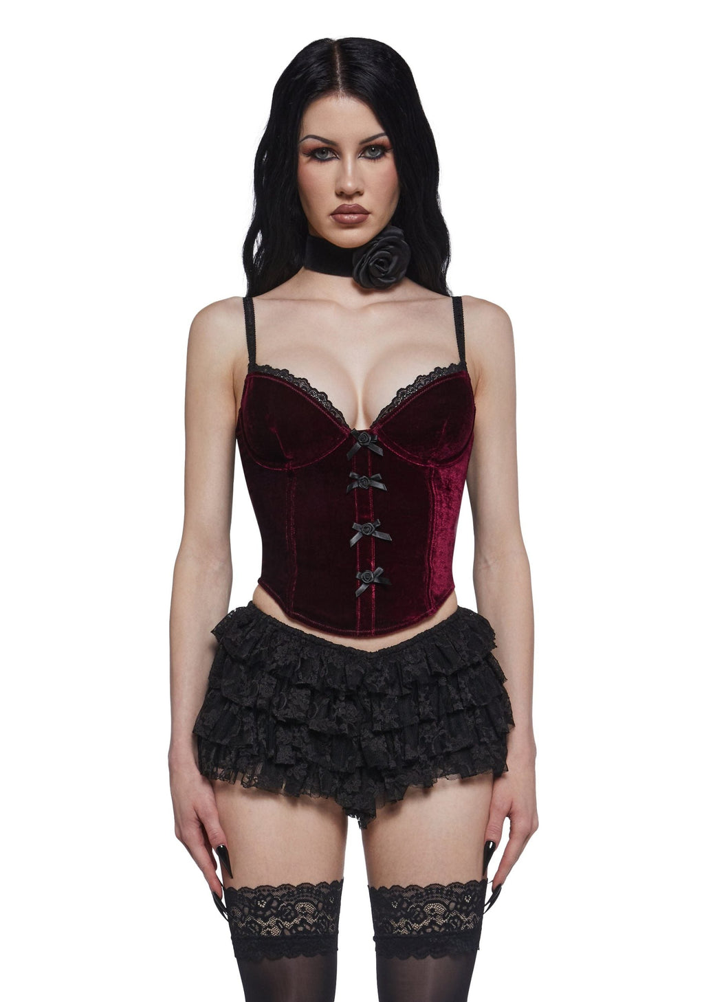 Covet You Corset Top – Burgundy