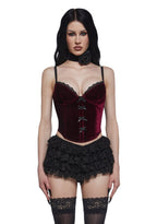 Covet You Corset Top – Burgundy